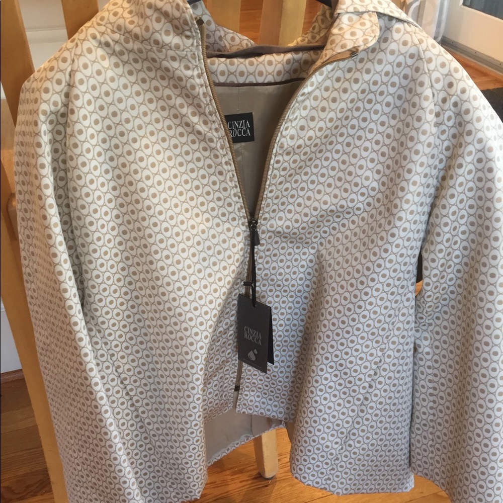 Cinzia Rocca Khaki Short Jacket Sz 12 NEW